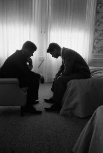 1960 | In a Los Angeles hotel suite, John F. Kennedy confers with his brother and campaign manager Bobby during the Democratic National Convention, at which JFK was picked as the 1960 party nominee. Originally published in the July 25, 1960, issue of LIFE. Read more: John F. Kennedy - TIME - News, pictures, quotes, archive http://topics.time.com/john-f.-kennedy/pictures/#ixzz2pIbtflM2