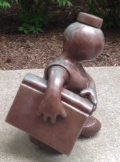 One Tom Otterman's sculptures in the Reading Garden at the Cleveland Public Library.