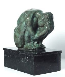 Selma Burke, American (1900 – 1995), “Sadness,” 1951, bronze, 18½ x 17 x 11 inches, Bequest of Selma Burke, 1998.1
